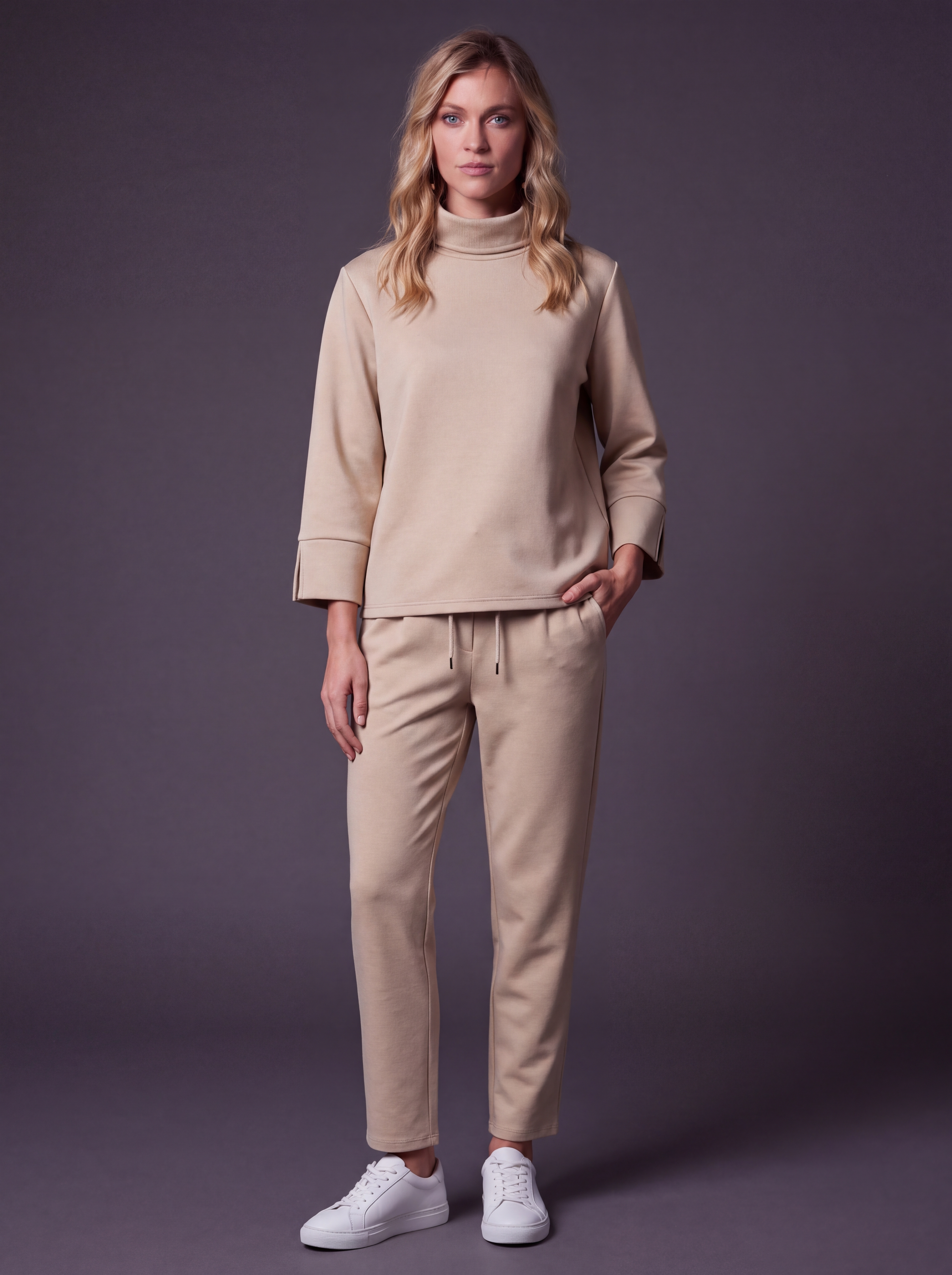 Dámska mikina so stojačikom BROADWAY NYC FASHION SCUBA WARM SAND s.WEAR 3